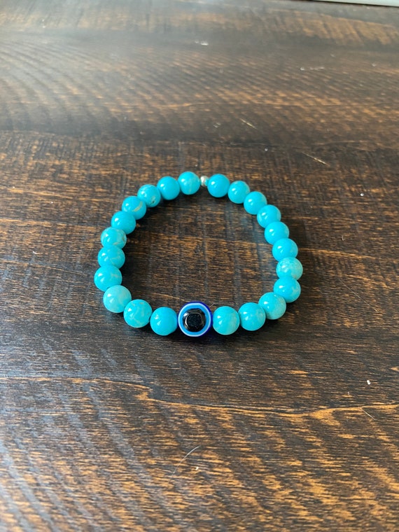 Turquoise Evil Eye Chain Bracelet - Moondance Jewelry Gallery