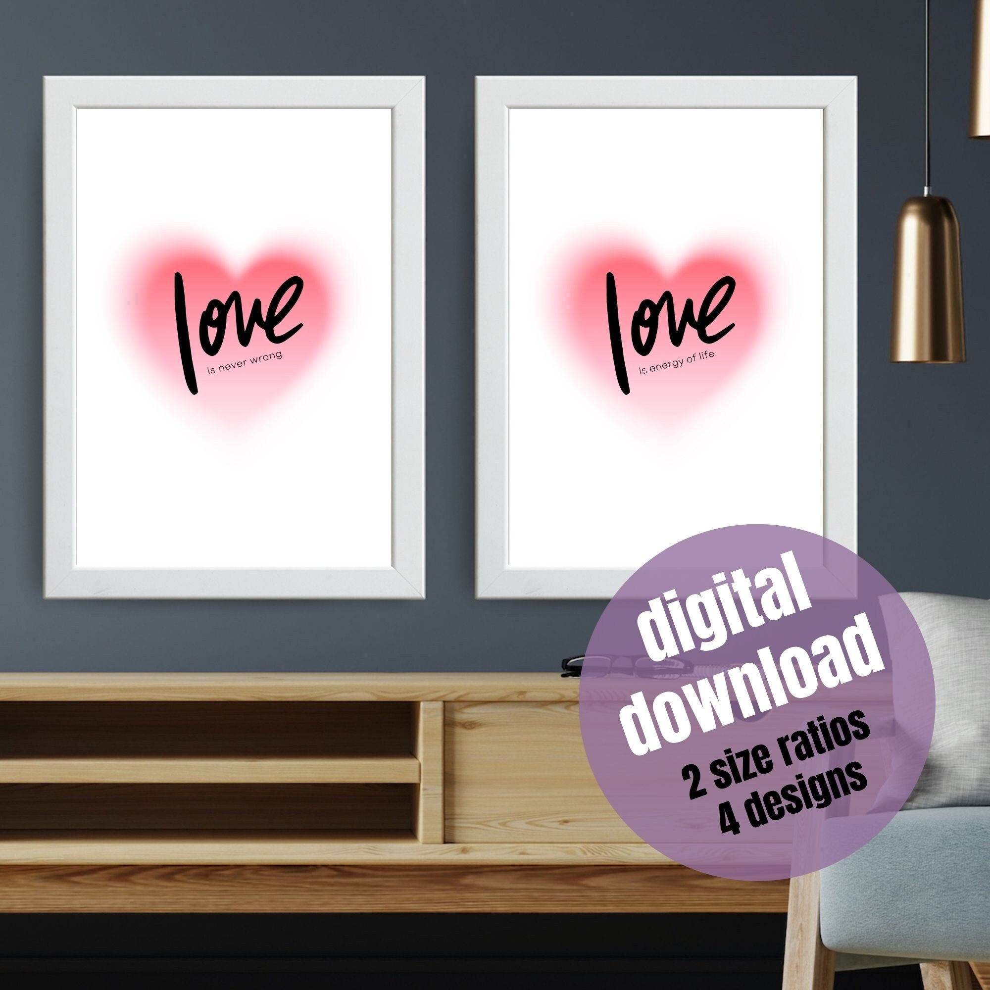 Love Print PRINTABLE Love Wall Decor Love Digital Print - Etsy