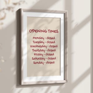 Opening Times Art Print, Digital Download, Trendy Home Decor, Fun Apartment Poster, Dorm Wall Art, Bar Cart Wall Art, Funny Printable Art