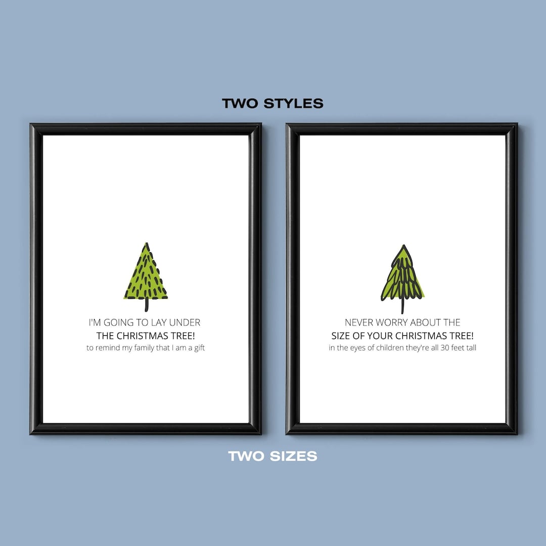 Funny Christmas Tree Quotes, Fun Xmas PRINTABLE Wall Art, Christmas
