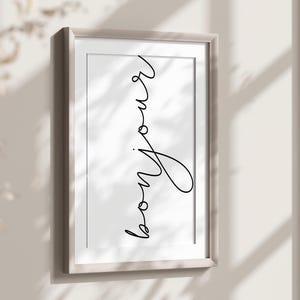 Bonjour Art Print, French Wall Art, Home Decor, Bonjour Office Print, French Hello Entrance Poster, Printable Wall Art, Typographic Print
