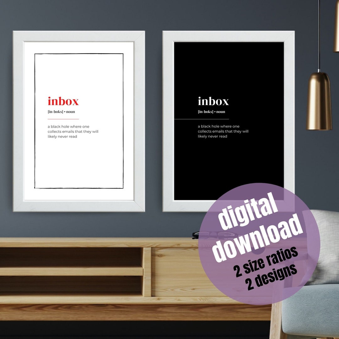 INBOX Funny Work Dictionary Definition PRINTABLE Fun Wall Etsy