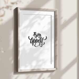 Bon Appetit Sign, Kitchen Printable Wall Art, Kitchen Minimalist Print, Bon Appetit, French Quote Print, Dining Room Decor, Digital Print