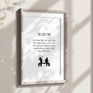 Le juteux, description de pet drôle Art mural amusant pour salle de bain, décoration d&#39;intérieur définition pet, impression drôle de salle de bain, affiche imprimable pour dortoir