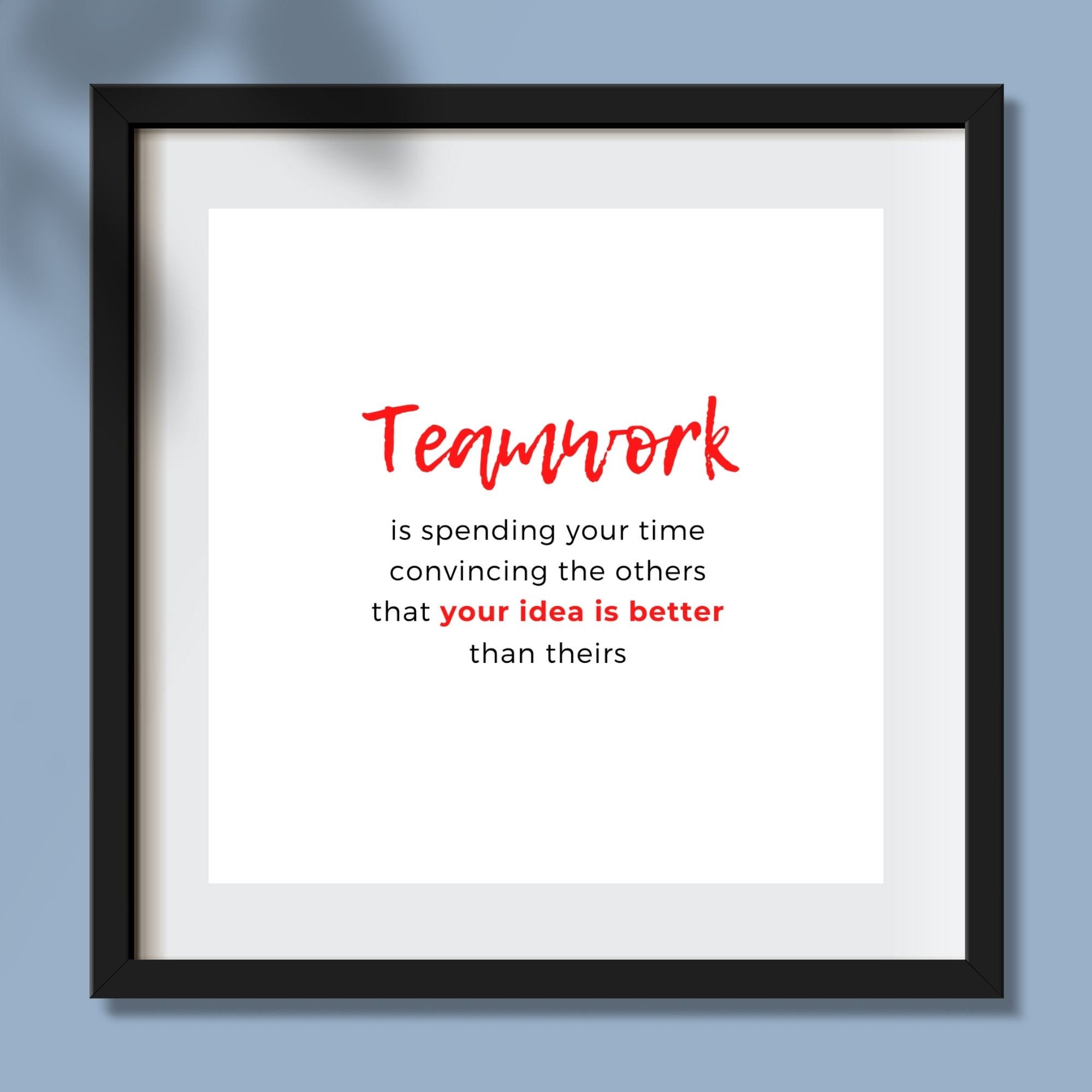 TEAMWORK: Funny Work Definition PRINTABLE Wall Art, DIGITAL Download ...