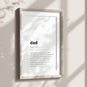 Dad definition meaning, printable wall art, Dad gift, Father’s Day print, Dad definition quote, Dad birthday gift, new Dad, digital print