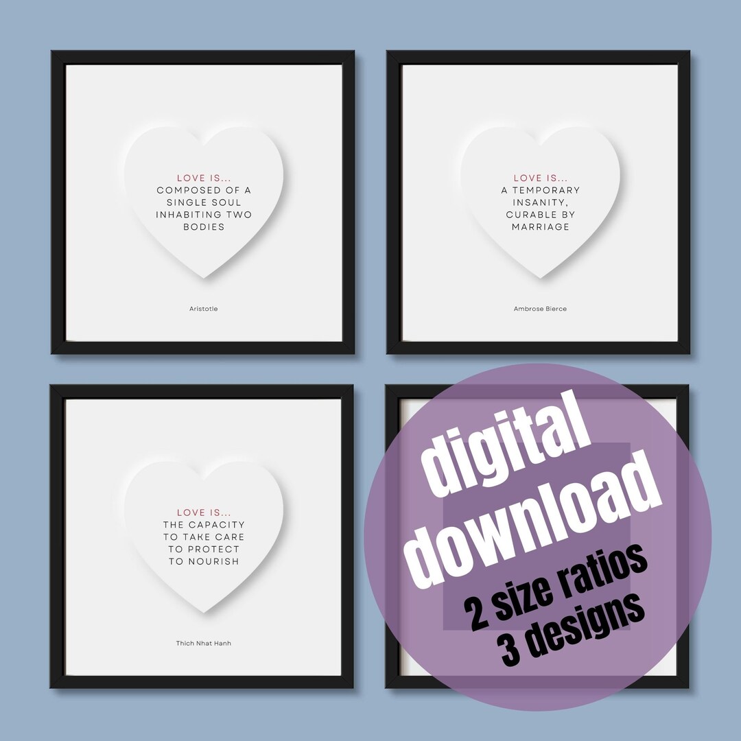 Love Is... Print Quotes PRINTABLE Love Wall Decor Love - Etsy