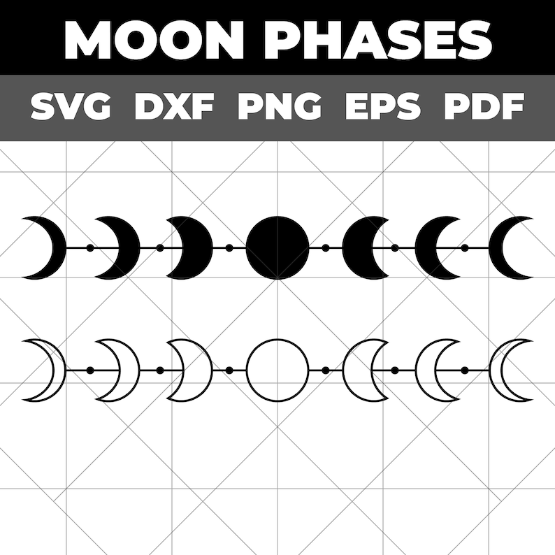 Moon SVG Moon Phases SVG Lunar Clipart Space Galaxy SVG - Etsy