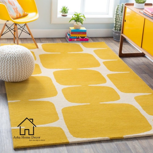 Designer Hand Tufted Wool Area Rug Modern Area Rug Handmade Etsy