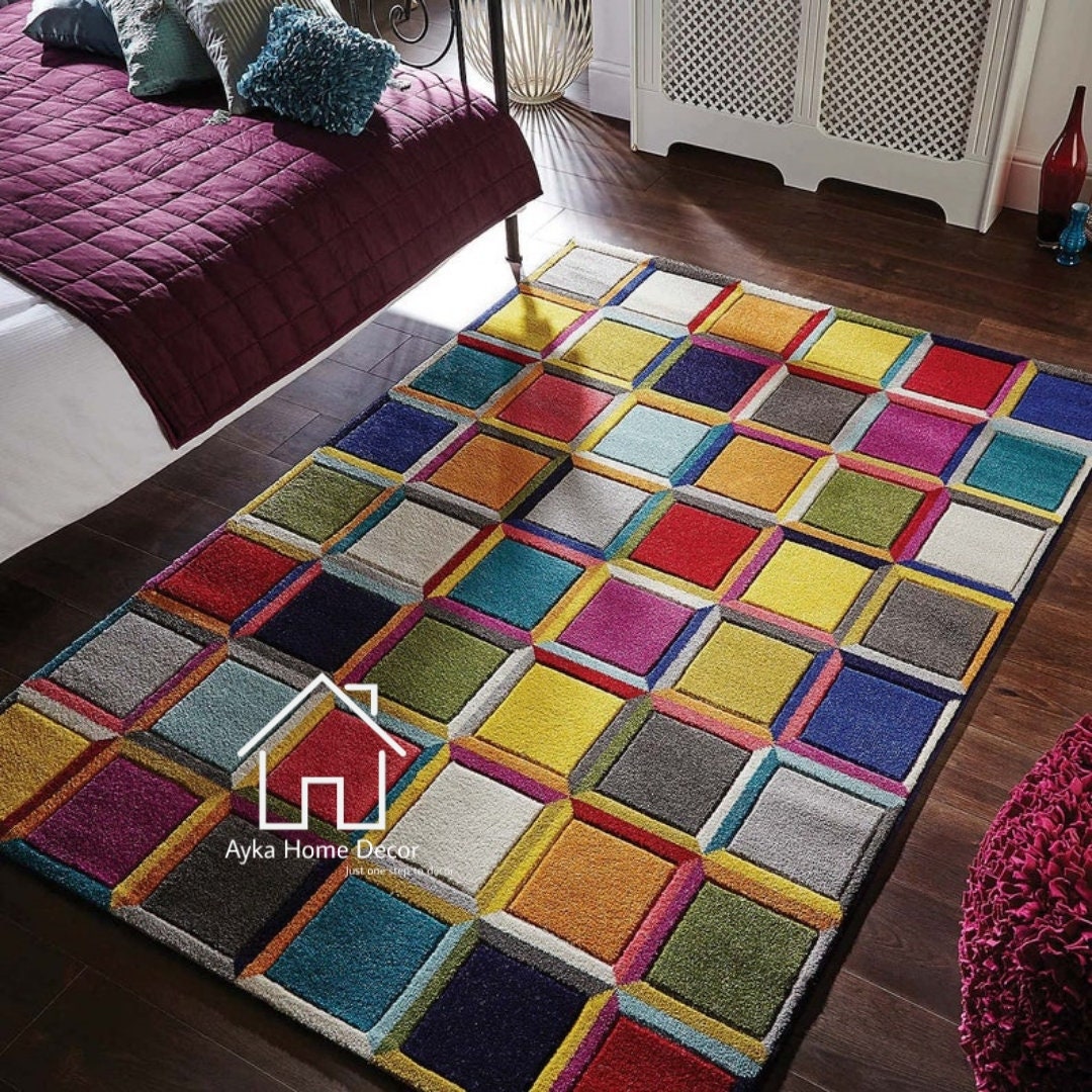 Modern Hand Tufted Rug Designer Modern Rug Living Room Rugs Etsy