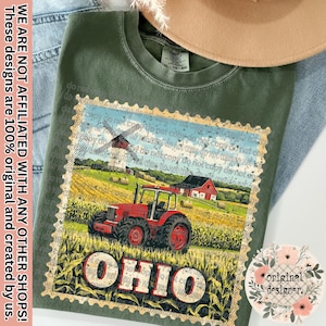 Diseño de sello del estado de Ohio / Descarga digital / Archivo PNG / Sublimación - Diseño DTF / Diseño vintage desgastado / Patriótico de Estados Unidos