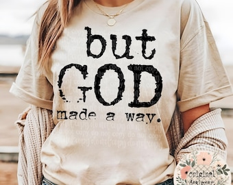 Aber Gott hat einen Weg geschaffen Digitaler Download | PNG-Datei |  Faith Typografie Phrase Zitat | Retro