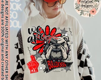 Doodle Mascot We Are Bulldogs Design | Digital Download | PNG File | School Mascot PNG