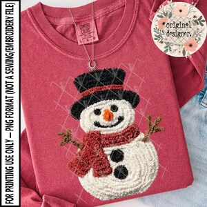 Latch Hook Yarn Crochet Snowman Digital Download | PNG File | Christmas Winter Holiday