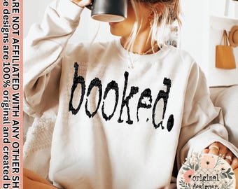 Booked Typography Design | Digital Download | PNG File |  Retro Typewriter | Vintage | 70's style | Books