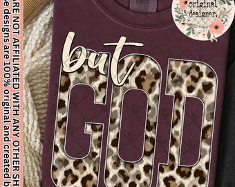 But God Leopard Design | Digital Download | PNG File | Trendy Pattern | Faith | Mental Health | Family