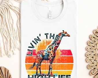 Livin' the High Life Retro Animal Design | Digital Download | PNG File | Vintage Distressed Grunge | Puny Humor