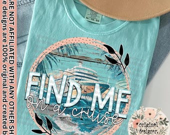 Find Me on a Cruise Retro Design | Digital Download | PNG File |  Mental Health Distressed | Spring Summer Vacation
