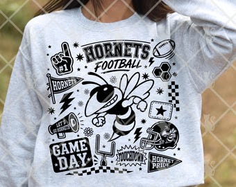 Team Spirit Print Digital Download, Hornets Football PNG Game Day Pride
