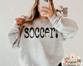 Soccer Design | Digital Download | PNG File |  Typography | Vintage Distressed Design |Sports Retro Typewriter