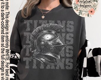 Titans Mascot Retro Halftone Digital Download Design| PNG File |  Vintage Sports School Teams