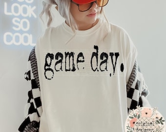 Game Day Typography Design | Digital Download | Vintage Retro Typewriter | PNG File for Shirts