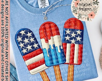 Patriotic Ice Pops Design | Digital Download | PNG File | Sublimation and DTF | July 4th Patriotic Fourth | Red, White, Blue