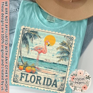 Florida Stamp State Design | Digital Download | PNG File | Sublimation- DTF Design | Distressed Vintage Design | United States Patriotic