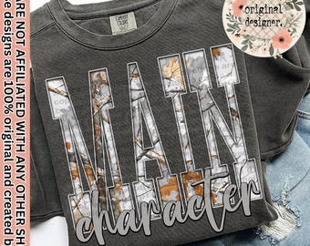 Main Character Gray Camo Design | Digital Download | PNG File |  Camouflage | Faith | Mental Health | Family