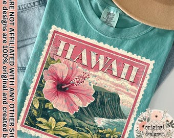 Hawaii Stamp State Design | Digital Download | PNG File | Distressed Vintage Design | United States Patriotic