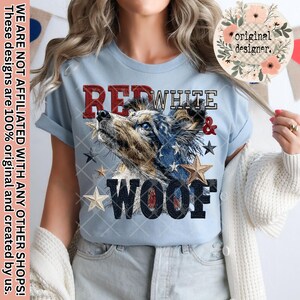 Red White Woof Sheltie Design | Digital Download | PNG File |  July 4th Patriotic Fourth