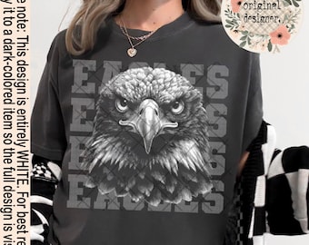 Eagles Mascot Retro Halftone Digital Download Design| PNG File | Vintage Sports School Teams