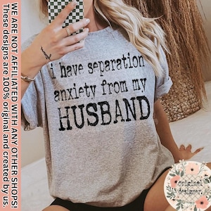 Separation Anxiety Husband Typography Design | Digital Download | PNG File | Retro Typewriter | Humor