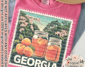 Georgia Stamp State Design | Digital Download | PNG File | Sublimation- DTF Design | Distressed Vintage Design | United States Patriotic