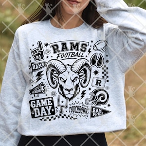Impresión PNG del día del partido de los Rams, descarga digital del espíritu del fútbol americano