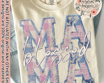 Blessed Mama-ontwerp | Digitale download | PNG-bestand |  Aangepaste zin voor Moederdag | Mom Life Spring