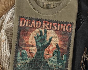 Timbro di Halloween PNG, design vintage horror Dead Rising con effetto invecchiato, download digitale