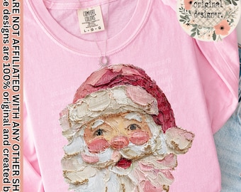 Hand-Painted Santa Design | Digital Download | PNG File | Sublimation and DTF Design | Christmas Winter Holiday