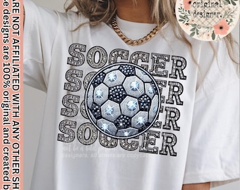 Glitzernde Fußball-Wiederholungs-Wörter Design | Digitaler Download | PNG-Datei | Sportschulgeist | Teamstolz | Fußball