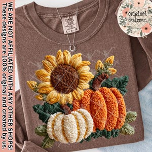 Sunflower Pumpkin Digital Design Download, Vibrant Fall Decor PNG