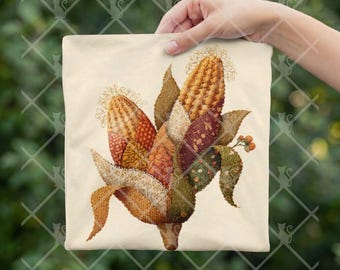 Vintage Cottage Harvest Corn Design | Digital Download | PNG File | Fall Harvest | Floral Festivals