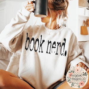 Book Nerd Typography Design | Digital Download | PNG File |  Retro Typewriter | Vintage | 70's style | Books