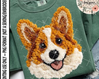 Klinknaaldgaren gehaakt Corgi-ontwerp | Digitale download | PNG-bestand |  Gepersonaliseerde cadeaus Huisdieren Dieren Hond