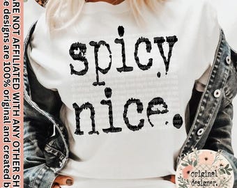 Spicy Nice Typography Design | Digital Download | PNG File |  Retro Typewriter | Vintage | 70's style