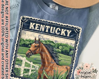 Kentucky Stamp State Design | Digital Download | PNG File | Sublimation- DTF Design | Distressed Vintage Design | United States Patriotic