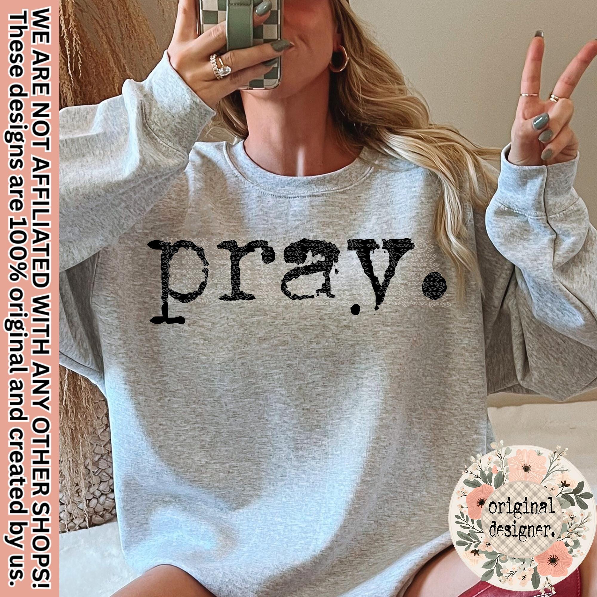 Pray Typography Design | Digital Download | PNG File | Sublimation Design| DTF Design | Typography PNG | Retro Typewriter Design |