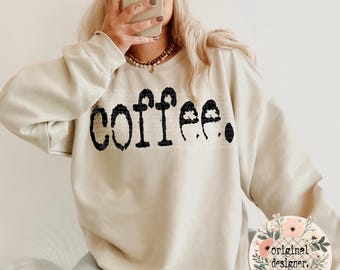 Coffee Typography Design | Digital Download | PNG File |  Retro Typewriter | Vintage | 70's style