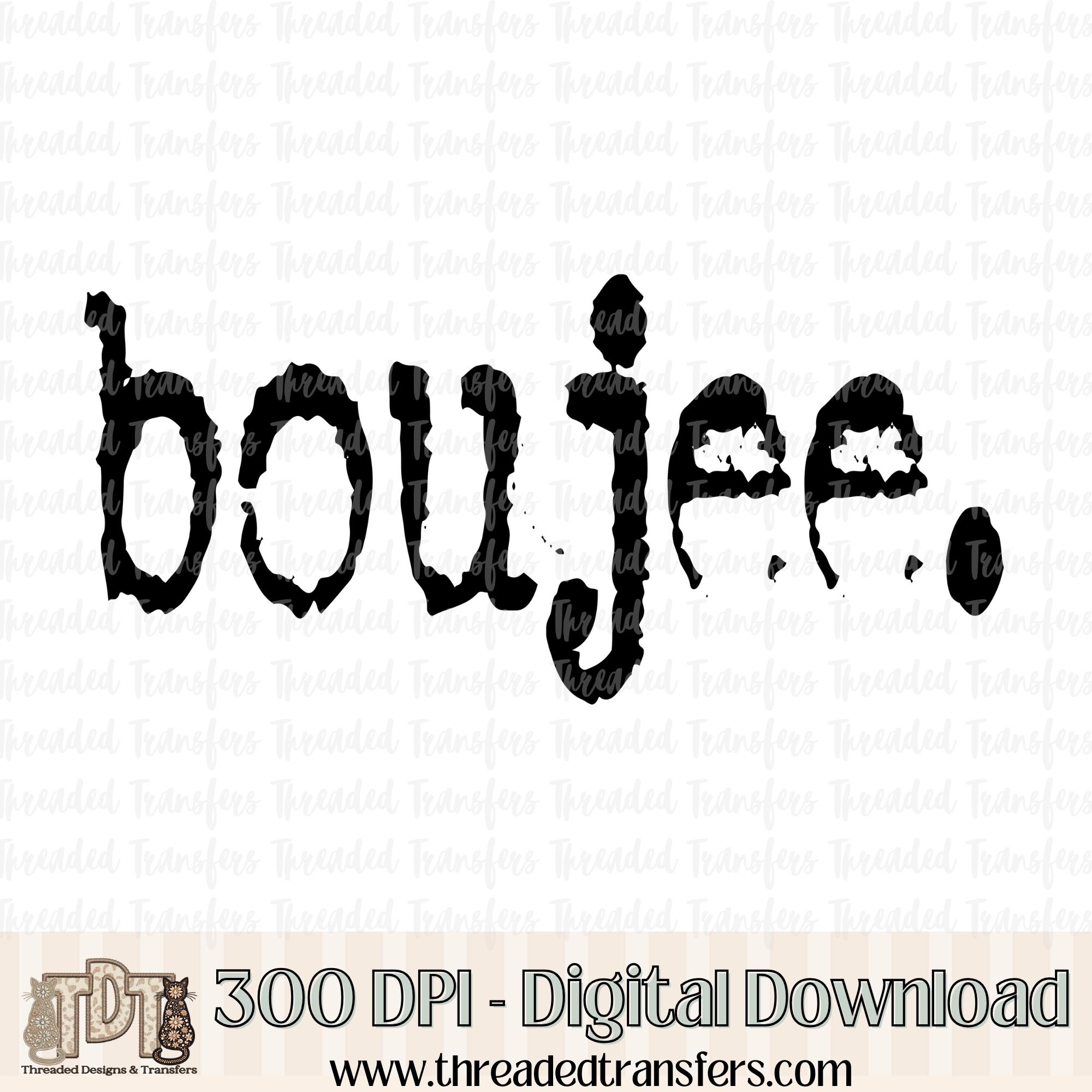 Bojui Lettering Boujee Typography Design | Digital Download | PNG File | Retro ...