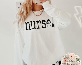 Nurse Typografie Beruf Design | Digitaler Download | PNG-Datei |  Beunruhigt Design | Sportschulteams Arbeitsplätze