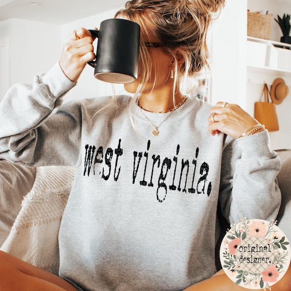 West Virginia PNG Typography State Design Digital Download, Distressed Retro Typewriter